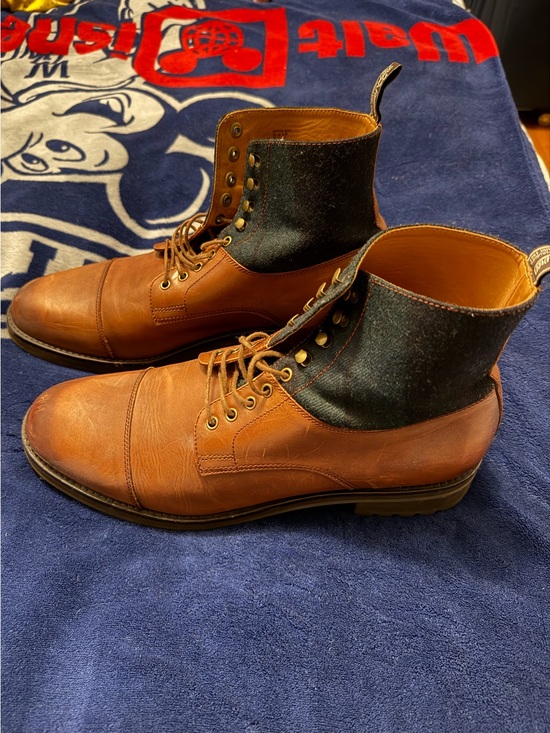 Polo Ralph Lauren BRYSON LEATHER & WOOL CAP-TOE BOOT Men’s Size US 14 Brown main image 5